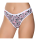 Gümüş İç Giyim 6044 Kadın Likralı Daire Baskılı Bikini Beyaz