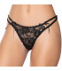 Gümüş İç Giyim 6046 Kadın Likralı İpli Tül Dantel Bikini Siyah