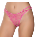 Gümüş İç Giyim 6046 Kadın Likralı İpli Tül Dantel Bikini Pembe