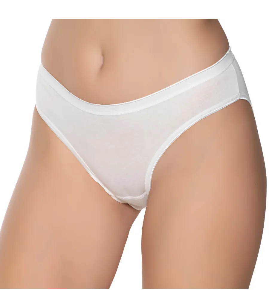 Gümüş İç Giyim 6051 Kadın Likralı İnce Bel İz Yapmaz Bikini Ekru