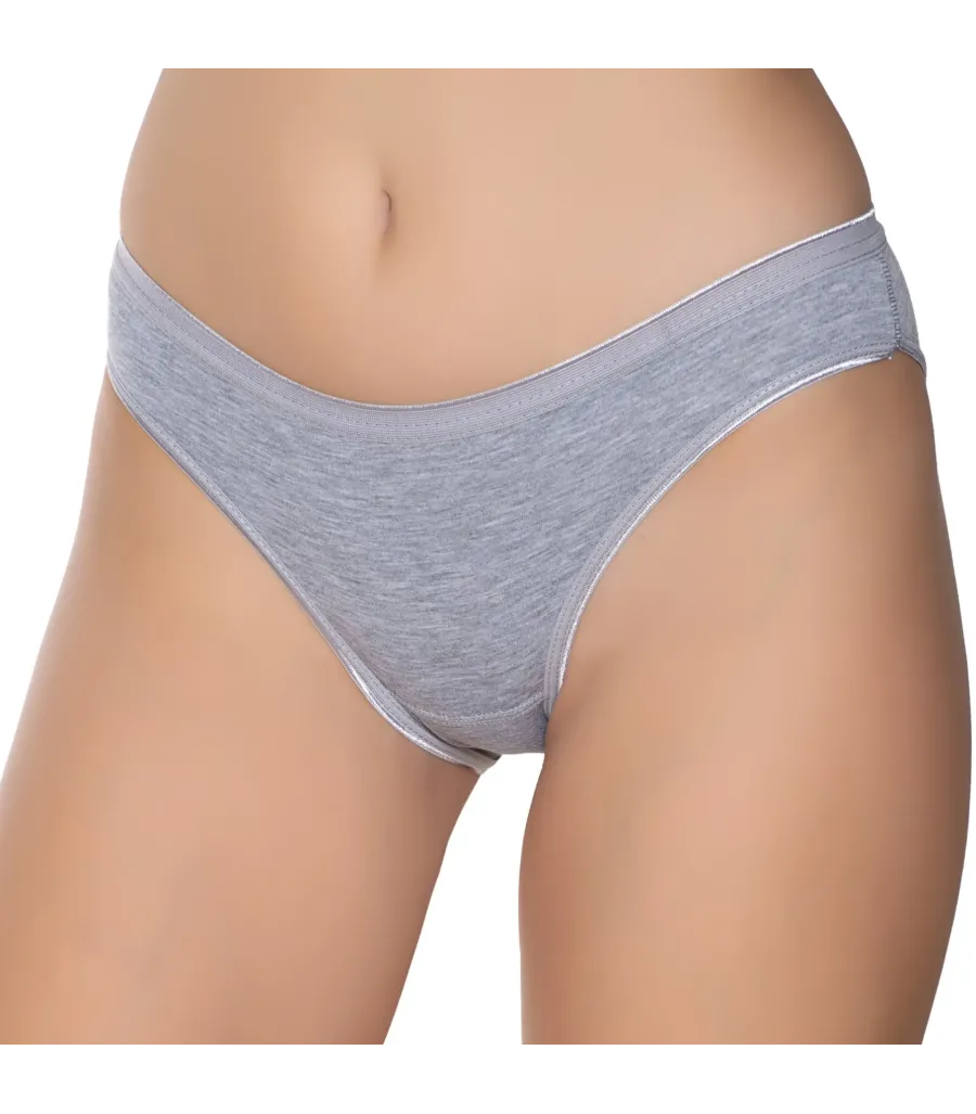 Gümüş İç Giyim 6051 Kadın Likralı İnce Bel İz Yapmaz Bikini Gri