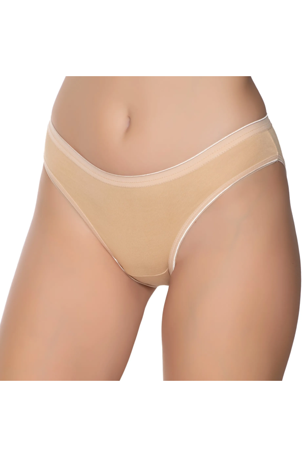 Gümüş İç Giyim 6051 Kadın Likralı İnce Bel İz Yapmaz Bikini Ten