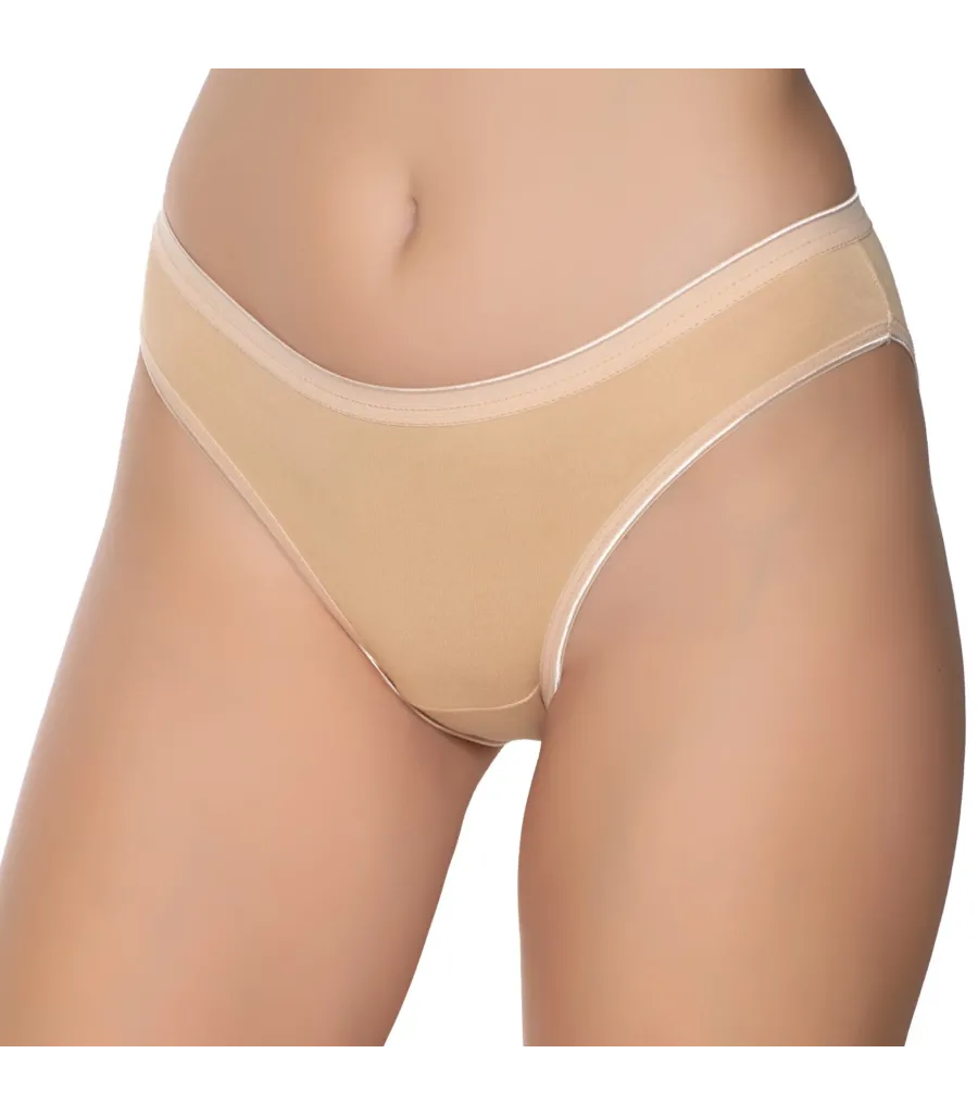 Gümüş İç Giyim 6051 Kadın Likralı İnce Bel İz Yapmaz Bikini Ten