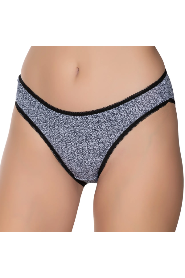 Gümüş İç Giyim 6067 Kadın Likralı Desenli Bikini Siyah