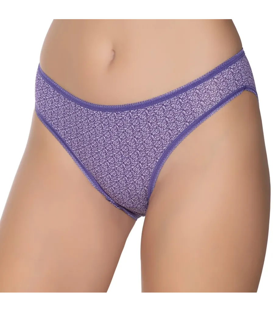 Gümüş İç Giyim 6067 Kadın Likralı Desenli Bikini Mor