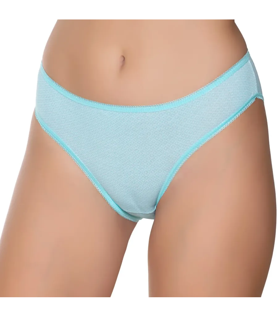 Gümüş İç Giyim 6067 Kadın Likralı Desenli Bikini Su Yeşil