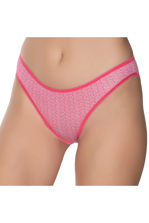 Gümüş İç Giyim 6067 Kadın Likralı Desenli Bikini Nar Çiçeği