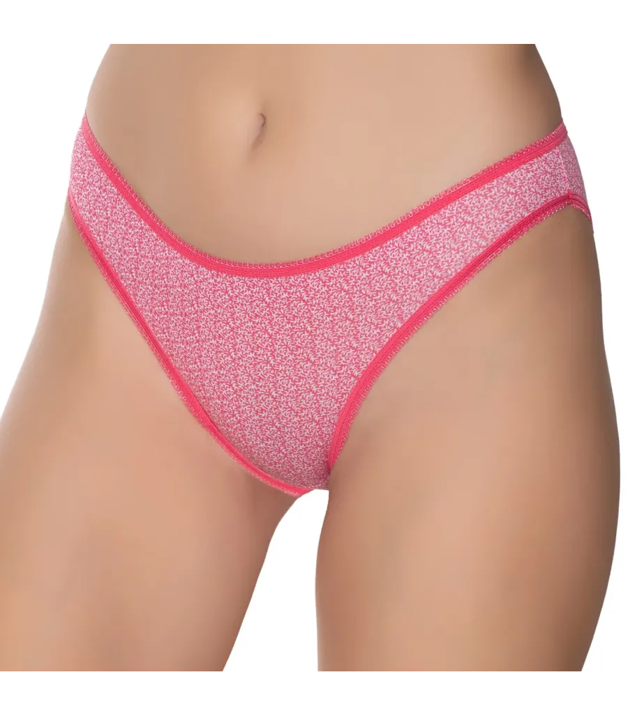 Gümüş İç Giyim 6067 Kadın Likralı Desenli Bikini Nar Çiçeği