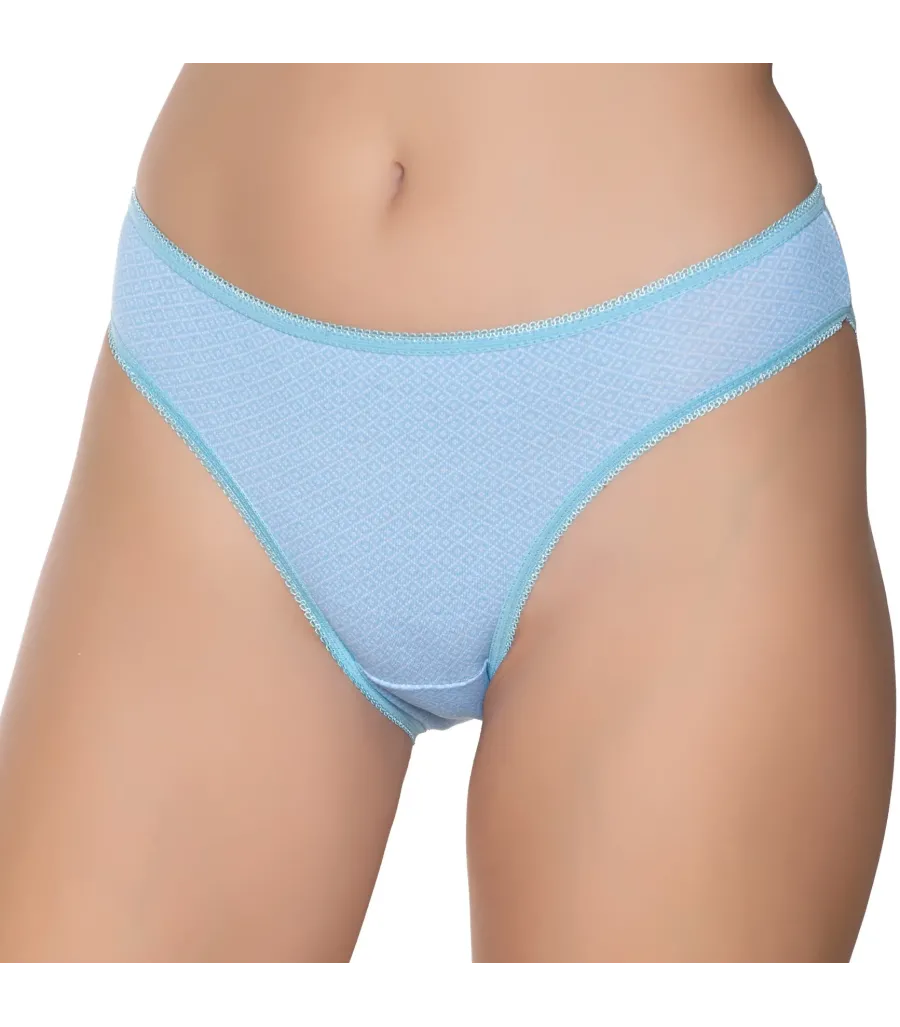 Gümüş İç Giyim 6067 Kadın Likralı Desenli Bikini Turkuaz