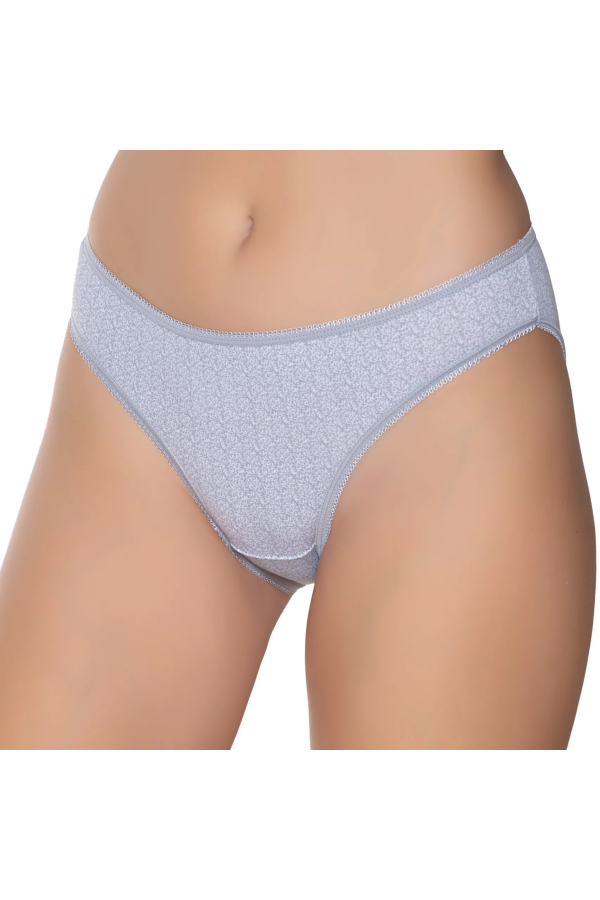 Gümüş İç Giyim 6067 Kadın Likralı Desenli Bikini Gri