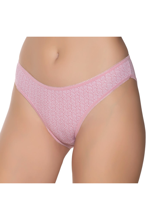 Gümüş İç Giyim 6067 Kadın Likralı Desenli Bikini Pudra