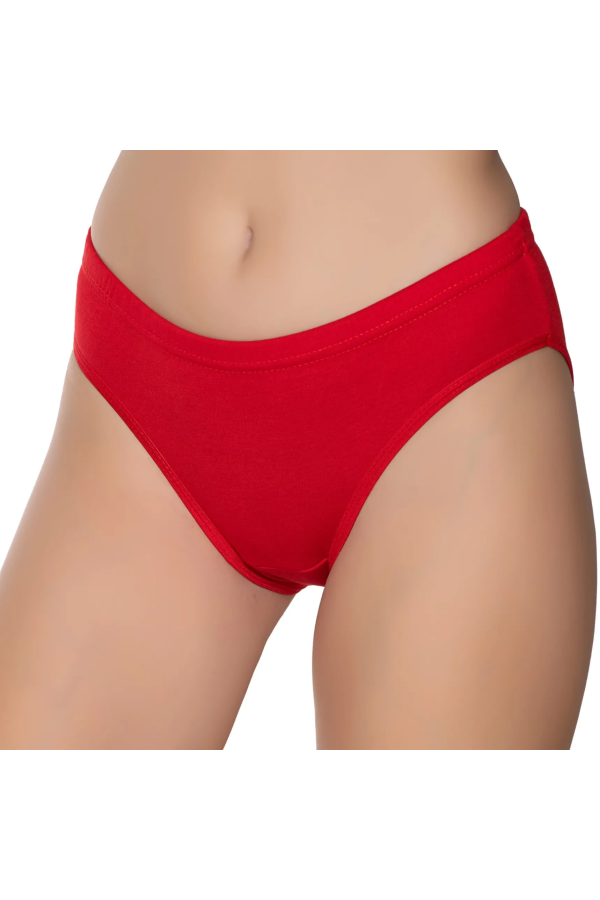 Gümüş İç Giyim 6090 Kadın Ribana Reçme Bel Bikini Kırmızı