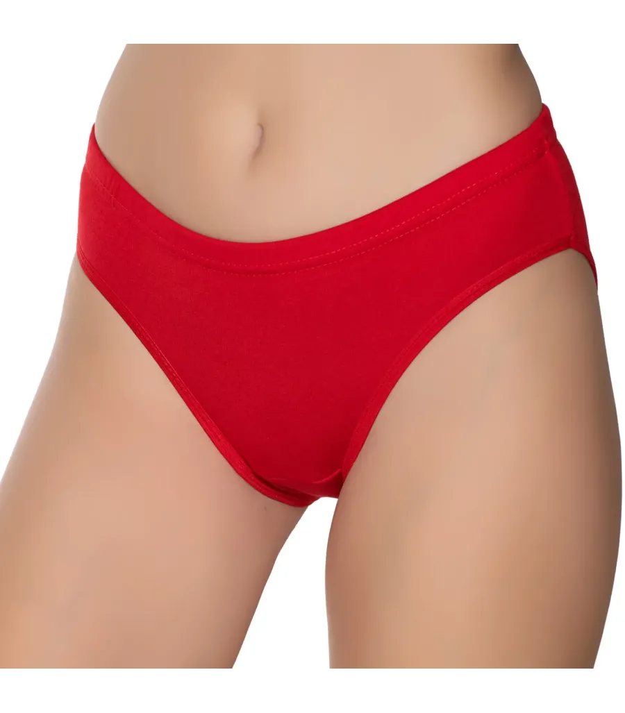 Gümüş İç Giyim 6090 Kadın Ribana Reçme Bel Bikini Kırmızı