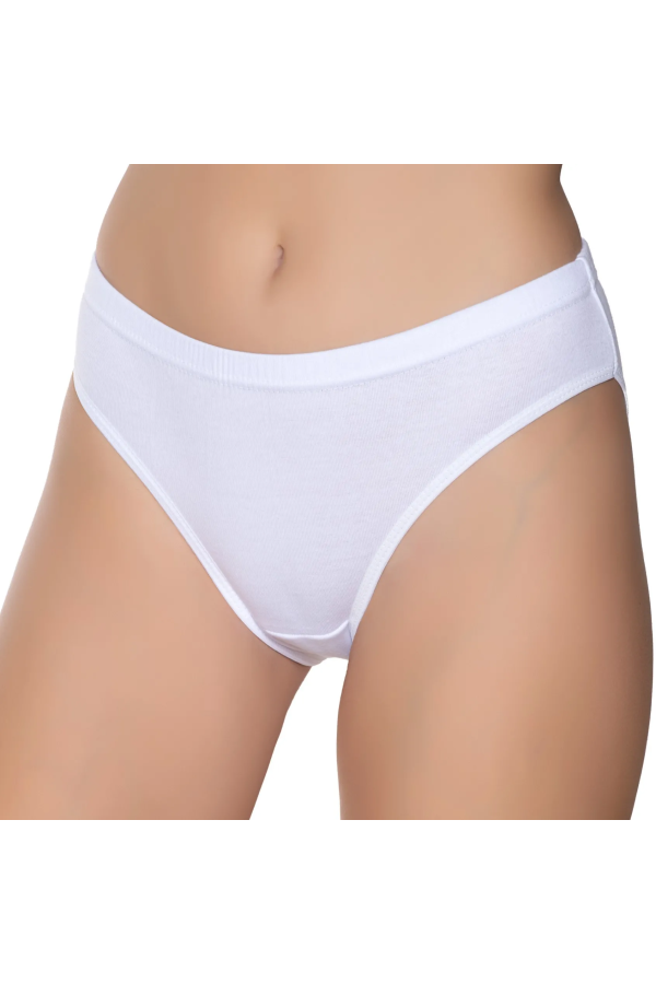 Gümüş İç Giyim 6090 Kadın Ribana Reçme Bel Bikini Beyaz