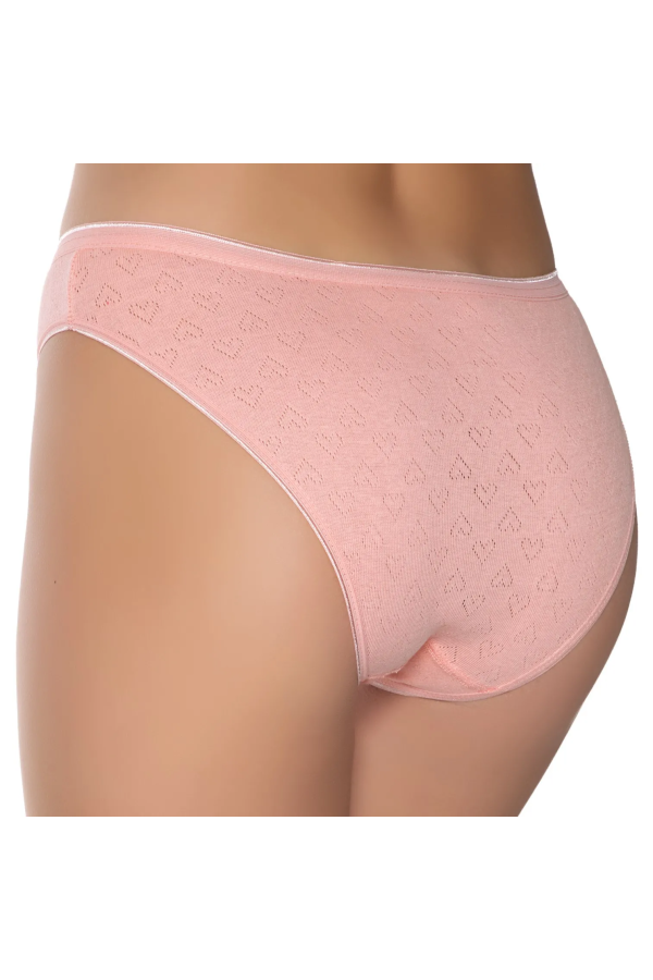 Gümüş İç Giyim 6092 Kadın Jakarlı Kalp Desenli Bikini Somon