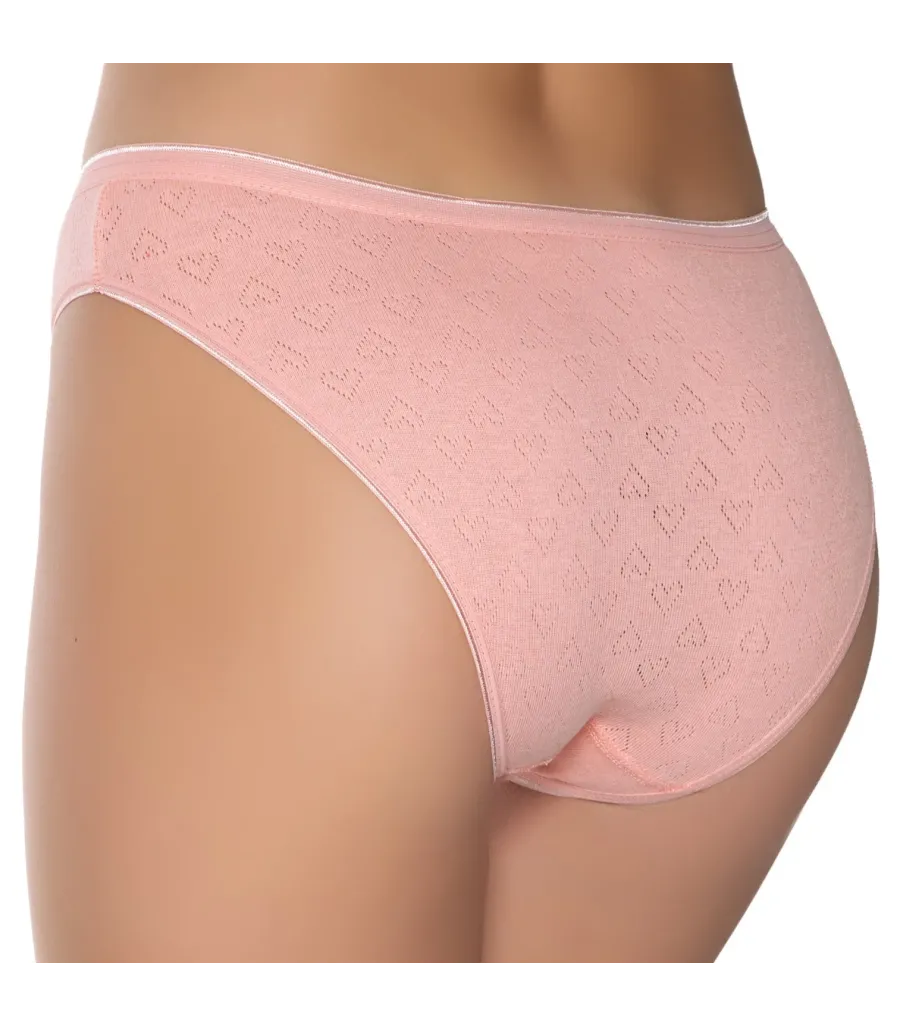 Gümüş İç Giyim 6092 Kadın Jakarlı Kalp Desenli Bikini Somon