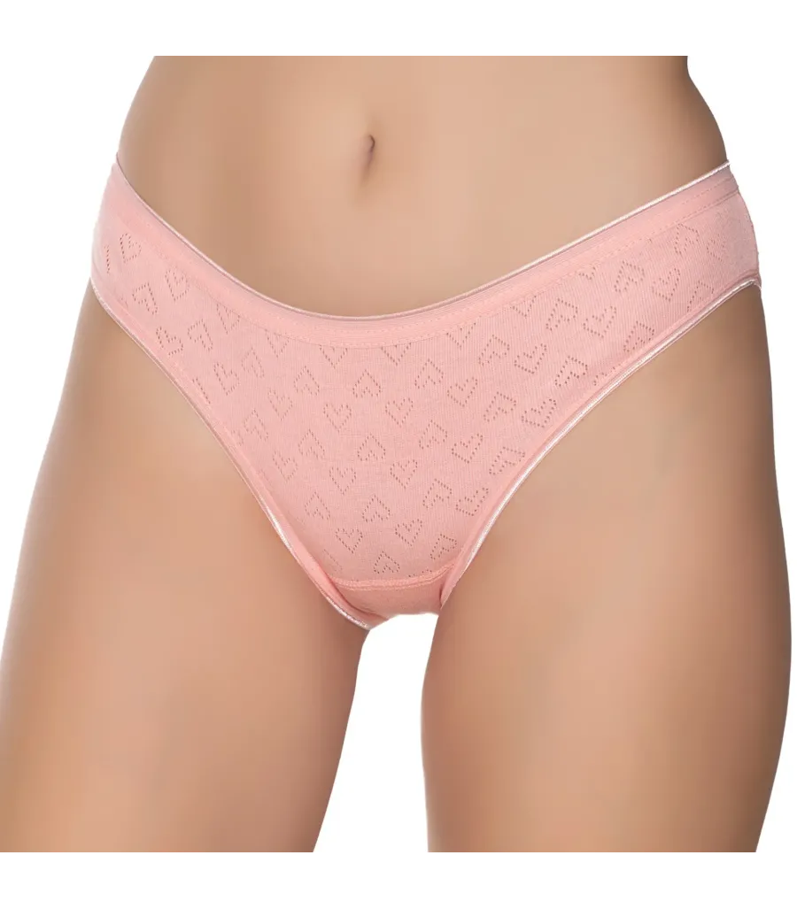 Gümüş İç Giyim 6092 Kadın Jakarlı Kalp Desenli Bikini Somon