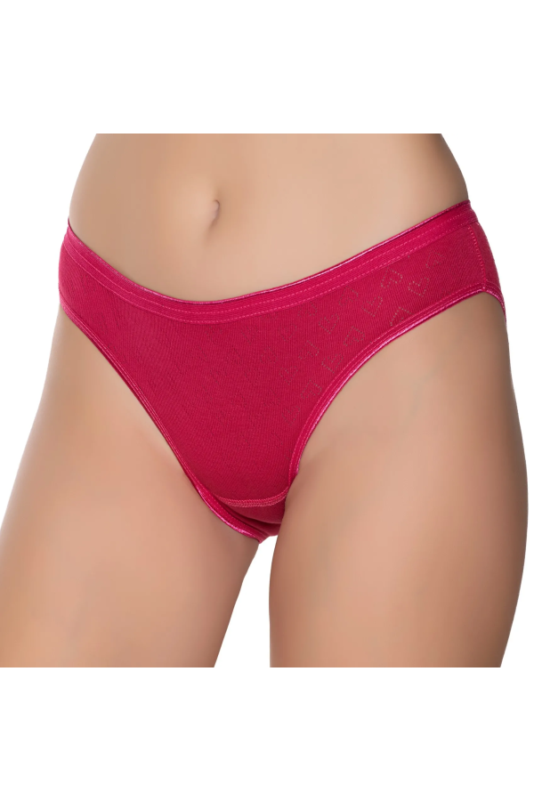 Gümüş İç Giyim 6092 Kadın Jakarlı Kalp Desenli Bikini Bordo