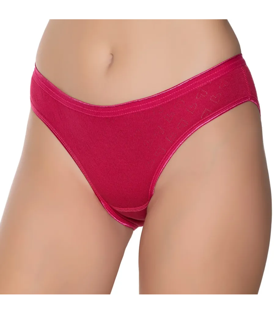 Gümüş İç Giyim 6092 Kadın Jakarlı Kalp Desenli Bikini Bordo