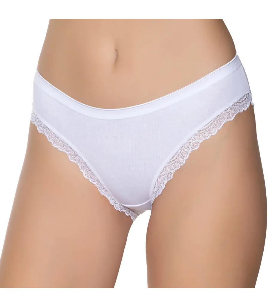 Gümüş İç Giyim 6094 Kadın Likralı İnce Bel Paçası Dantel Bikini