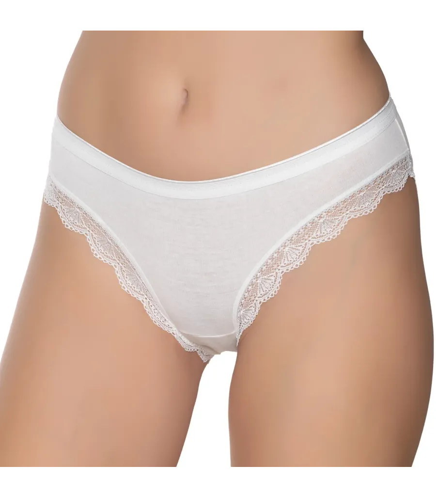 Gümüş İç Giyim 6094 Kadın Likralı İnce Bel Paçası Dantel Bikini
