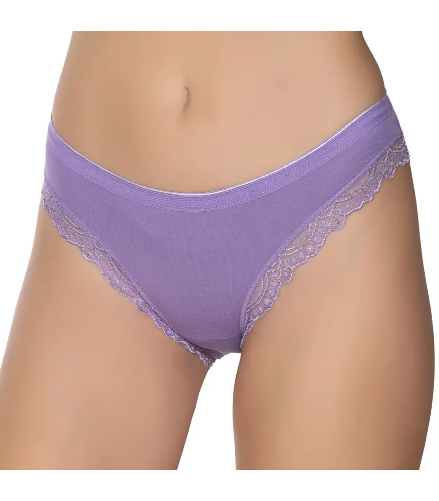 Gümüş İç Giyim 6094 Kadın Likralı İnce Bel Paçası Dantel Bikini