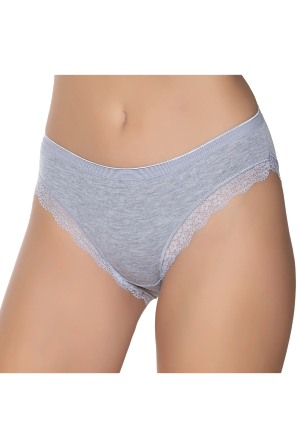 Gümüş İç Giyim 6094 Kadın Likralı İnce Bel Paçası Dantel Bikini