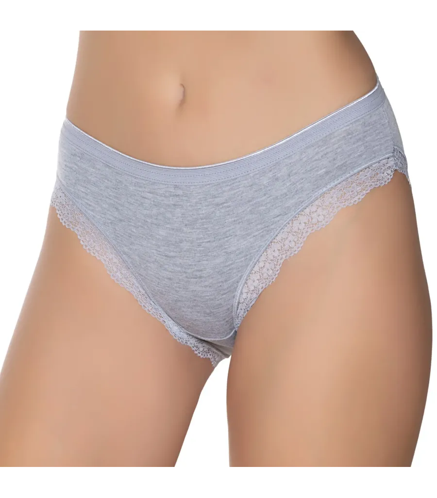 Gümüş İç Giyim 6094 Kadın Likralı İnce Bel Paçası Dantel Bikini