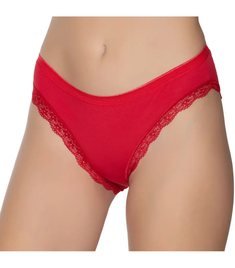 Gümüş İç Giyim 6094 Kadın Likralı İnce Bel Paçası Dantel Bikini