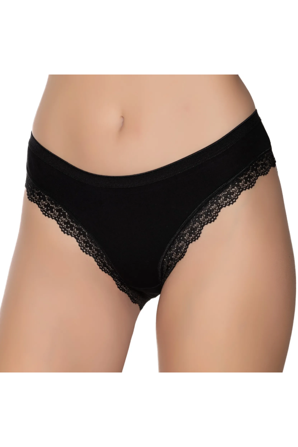 Gümüş İç Giyim 6094 Kadın Likralı İnce Bel Paçası Dantel Bikini