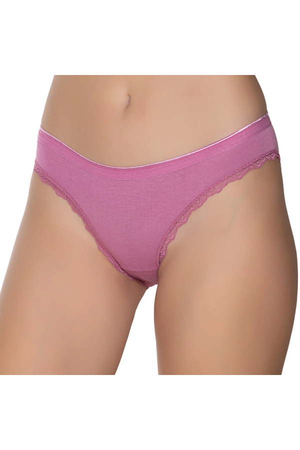 Gümüş İç Giyim 6094 Kadın Likralı İnce Bel Paçası Dantel Bikini