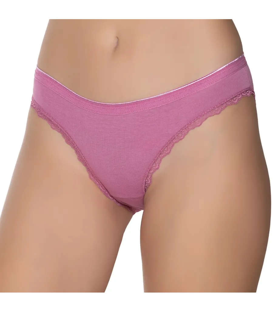 Gümüş İç Giyim 6094 Kadın Likralı İnce Bel Paçası Dantel Bikini