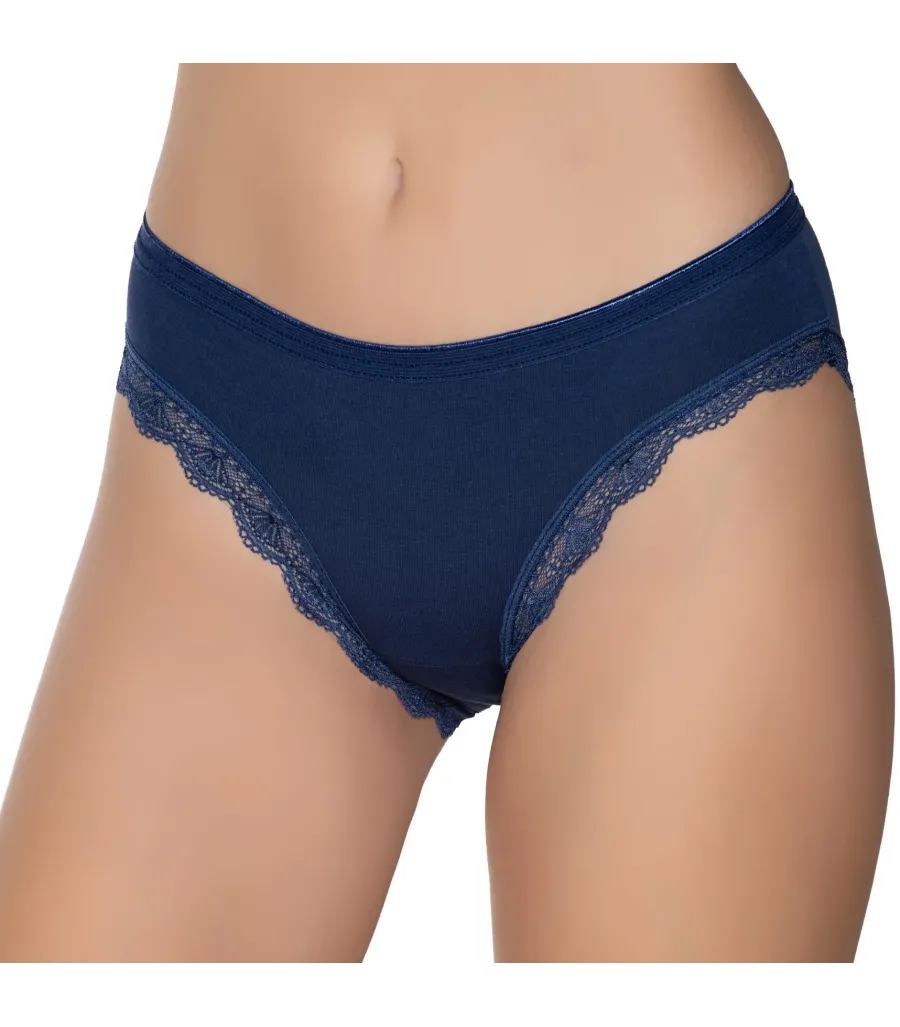 Gümüş İç Giyim 6094 Kadın Likralı İnce Bel Paçası Dantel Bikini