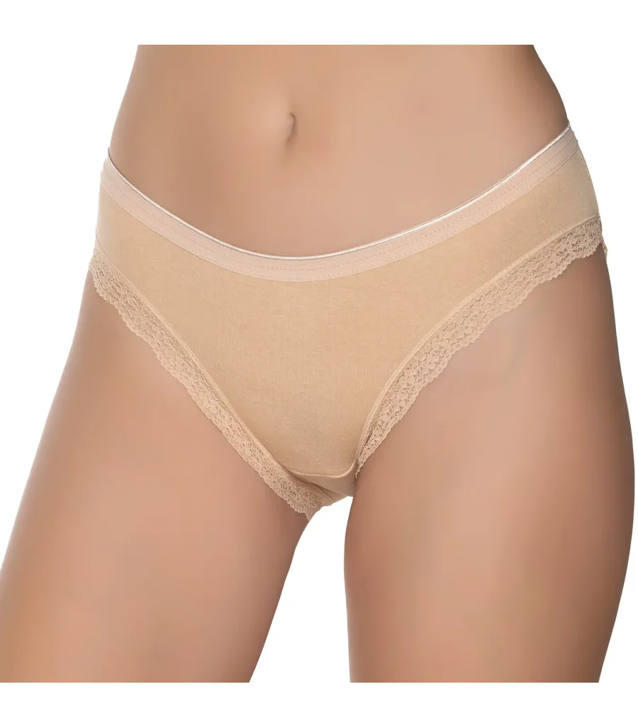 Gümüş İç Giyim 6094 Kadın Likralı İnce Bel Paçası Dantel Bikini