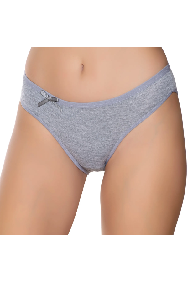 Gümüş İç Giyim 6095 Kadın Ribana İnce Bel Çizgili Bikini Gri