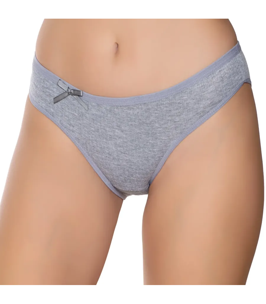 Gümüş İç Giyim 6095 Kadın Ribana İnce Bel Çizgili Bikini Gri