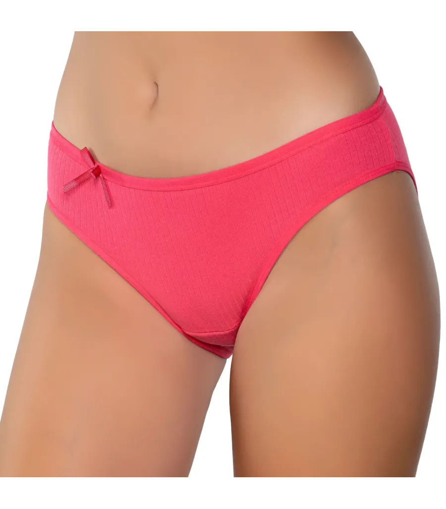 Gümüş İç Giyim 6095 Kadın Ribana İnce Bel Çizgili Bikini Nar