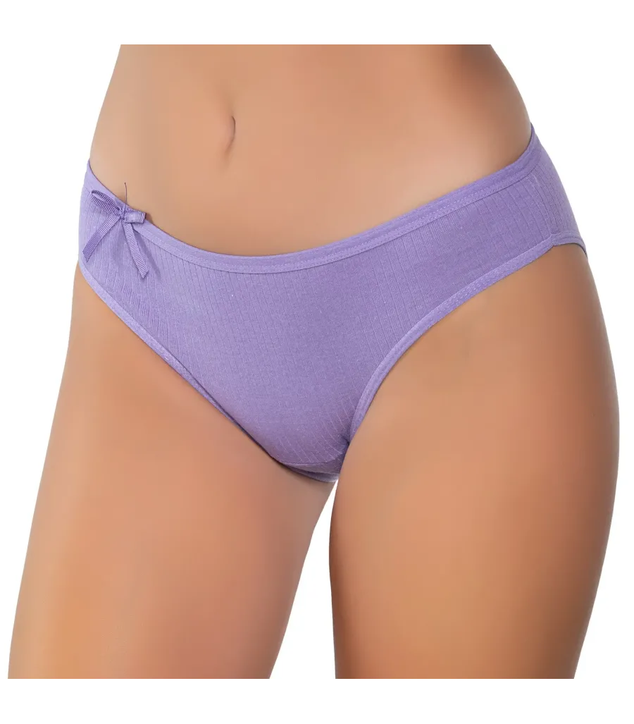 Gümüş İç Giyim 6095 Kadın Ribana İnce Bel Çizgili Bikini Lila