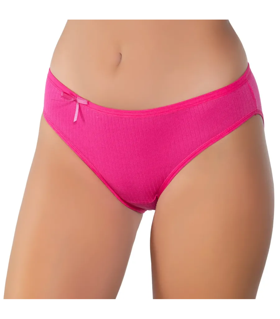 Gümüş İç Giyim 6095 Kadın Ribana İnce Bel Çizgili Bikini Fuşya