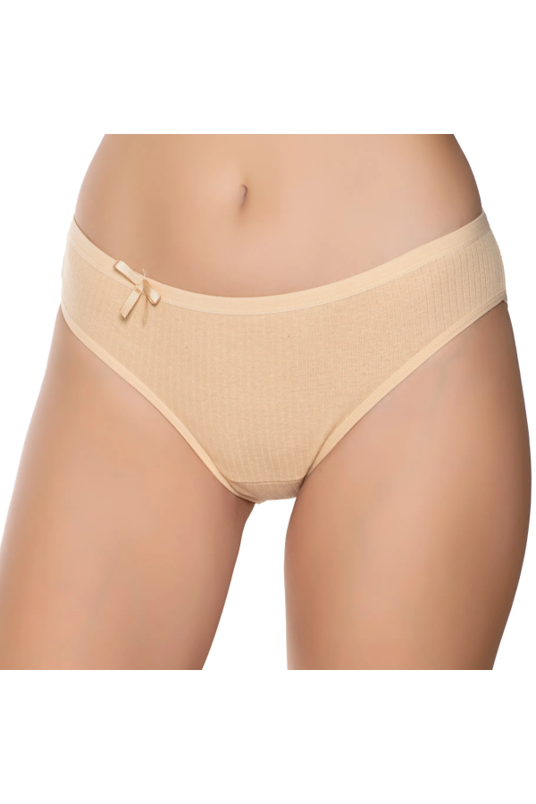 Gümüş İç Giyim 6095 Kadın Ribana İnce Bel Çizgili Bikini Ten
