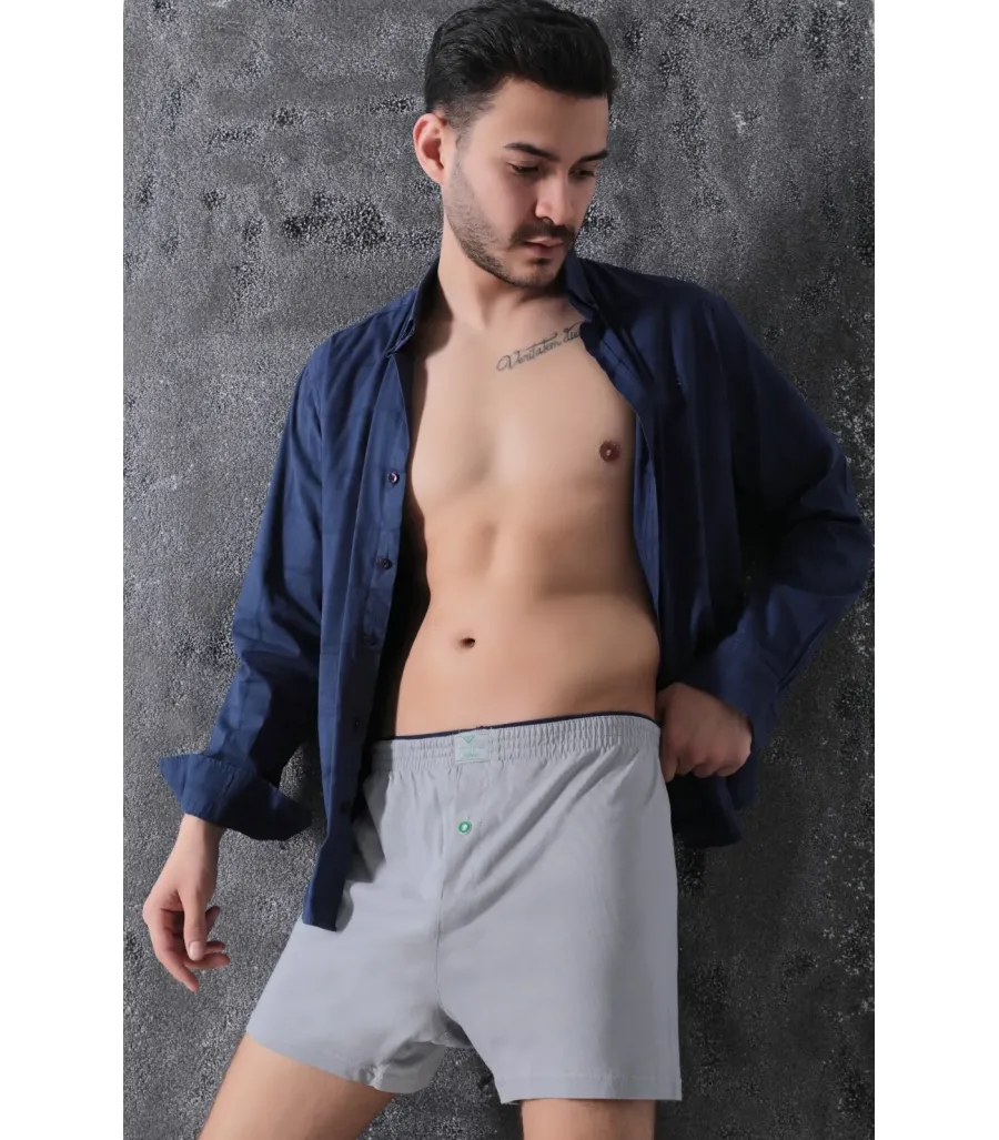 Elit Zümrüt Erkek Havlu Bel Penye Boxer Gri