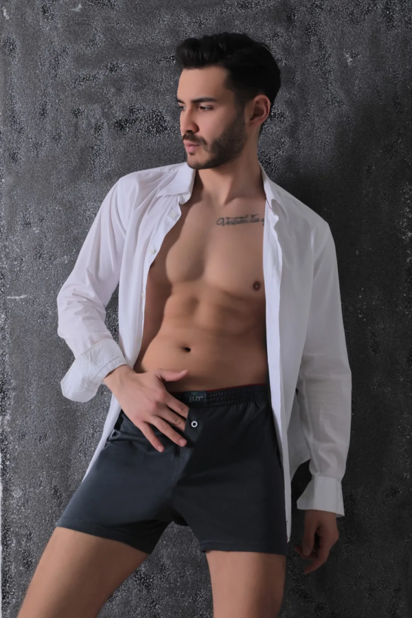 Elit Zümrüt Erkek Havlu Bel Penye Boxer Füme