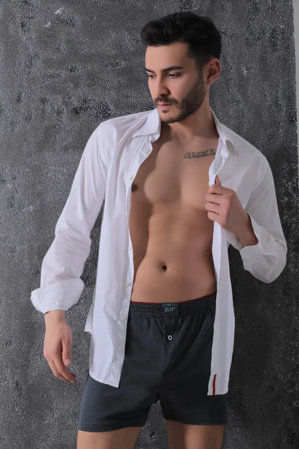 Elit Zümrüt Erkek Havlu Bel Penye Boxer Füme