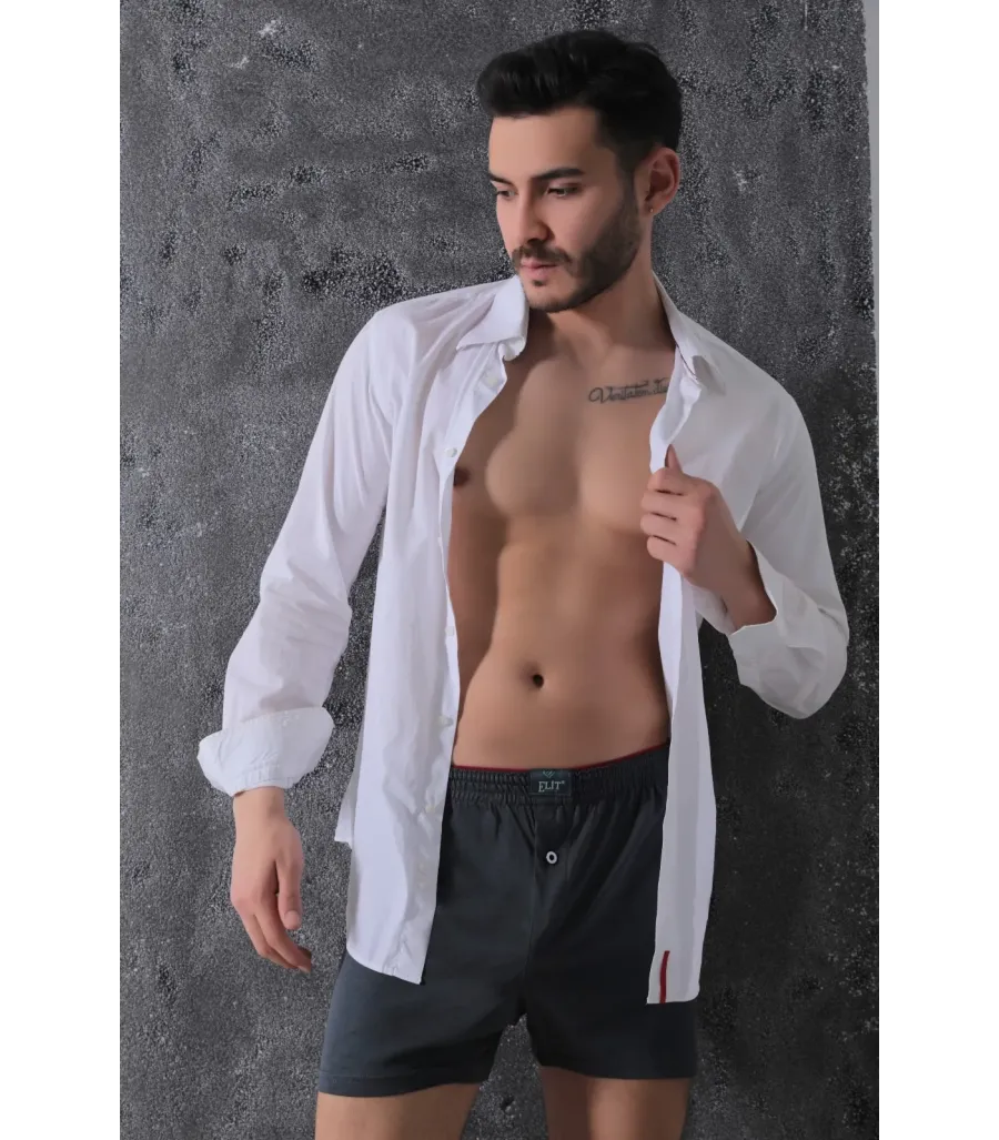 Elit Zümrüt Erkek Havlu Bel Penye Boxer Füme