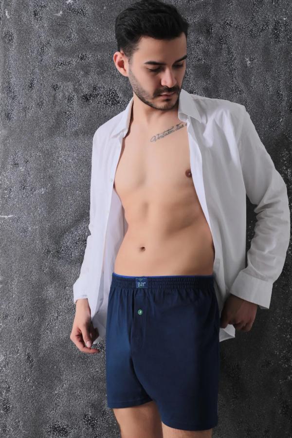 Elit Zümrüt Erkek Havlu Bel Penye Boxer Lacivert