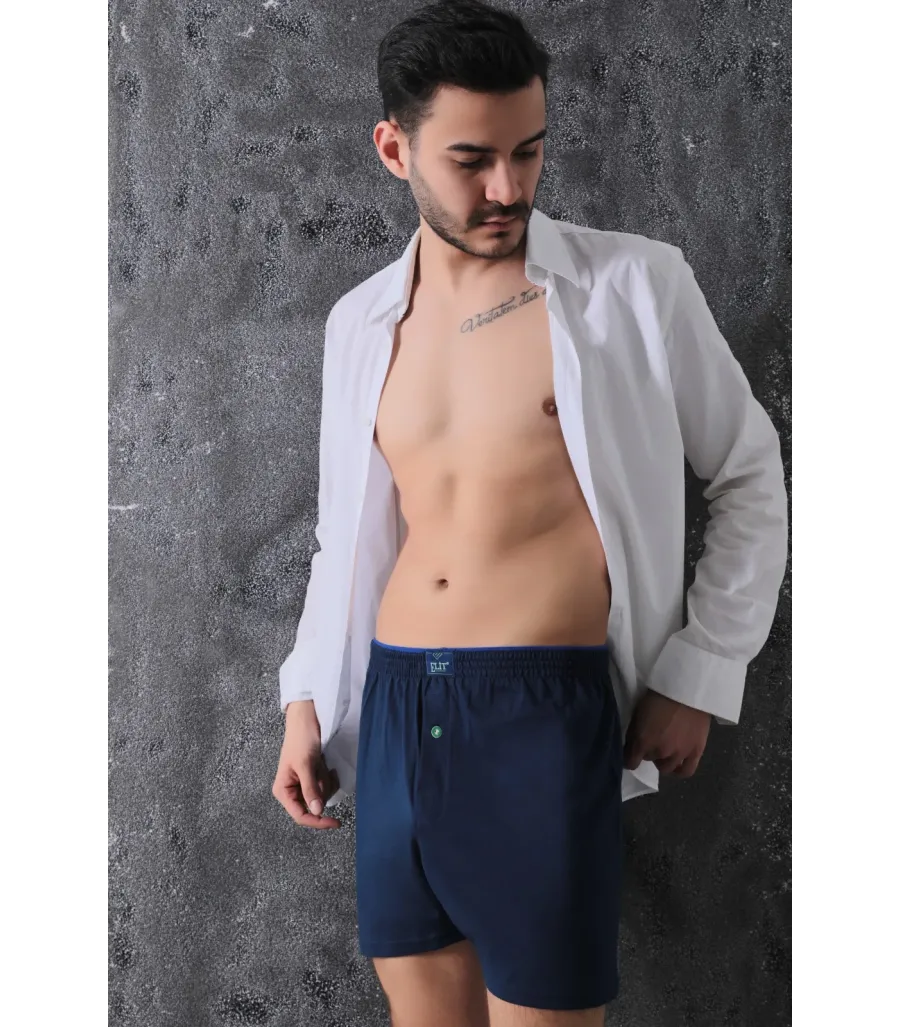 Elit Zümrüt Erkek Havlu Bel Penye Boxer Lacivert
