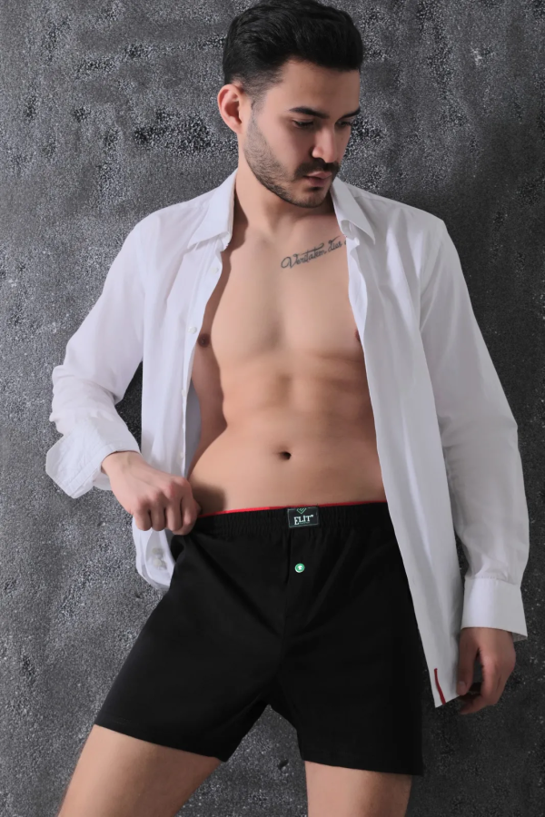 Elit Zümrüt Erkek Havlu Bel Penye Boxer Siyah