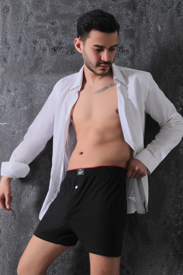Elit Zümrüt Erkek Havlu Bel Penye Boxer Siyah