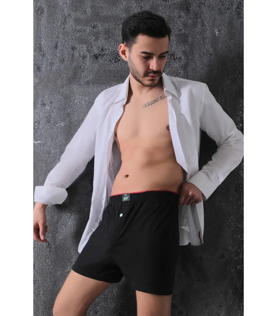 Elit Zümrüt Erkek Havlu Bel Penye Boxer Siyah