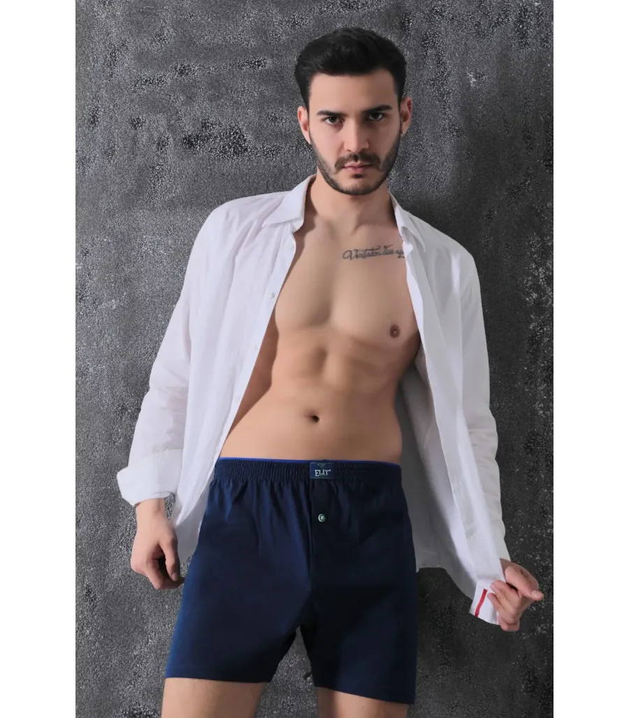 Elit Zümrüt Erkek Havlu Bel Penye Boxer Lacivert